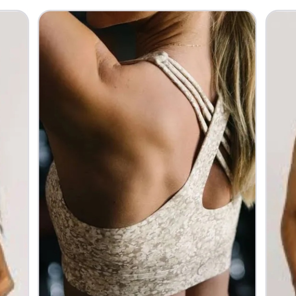 ZYIA Active Bentonite Asym Strappy Bra - Cream and Gray